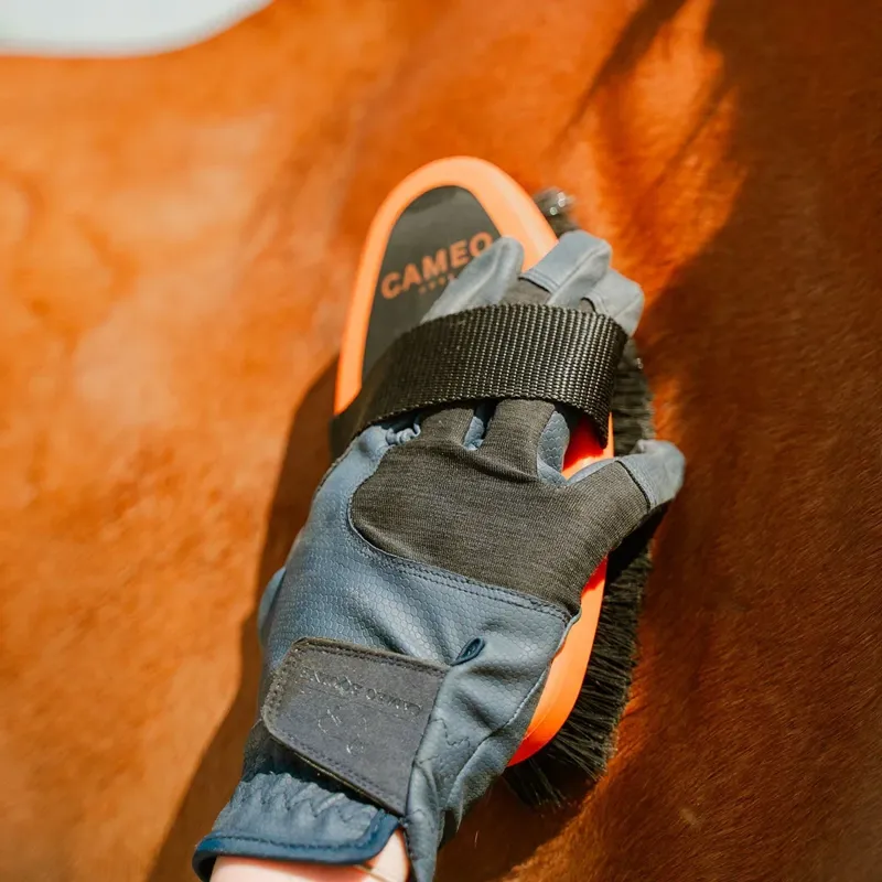 Cameo Equine Body Brush in Black and Orange-1