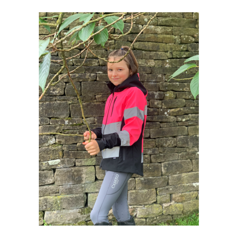 Cameo Equine Performance Hi Viz Junior Jacket in Pink-8