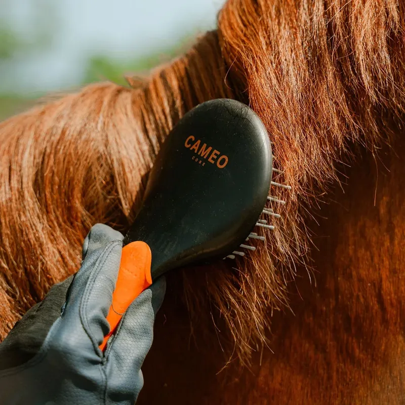 Cameo Equine Mane Tail Brush in Black and Orange-1