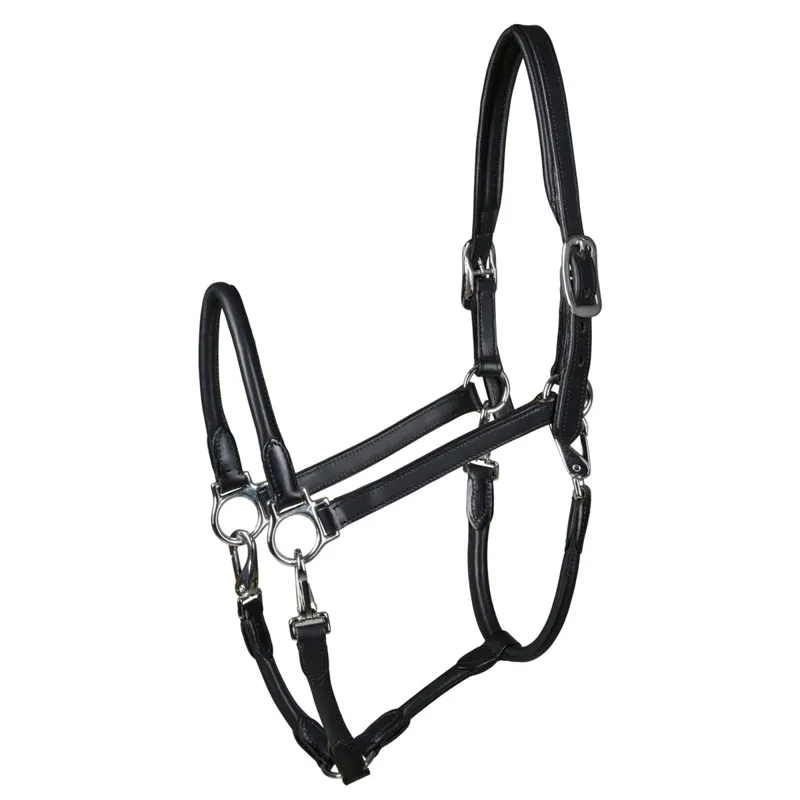 Catago Tack Up Leather Headcollar in Black