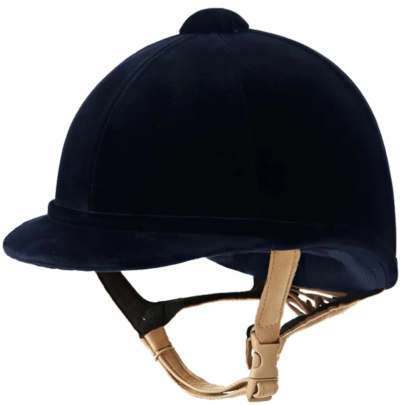 Charles Owen Velvet Hampton Riding Hat in Navy