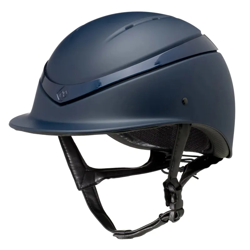 Charles Owen Luna Riding Hat in Navy Matt with Navy Gloss