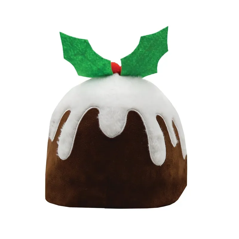 Equetech Christmas Plum Pudding Hat Silk - Brown and White-1
