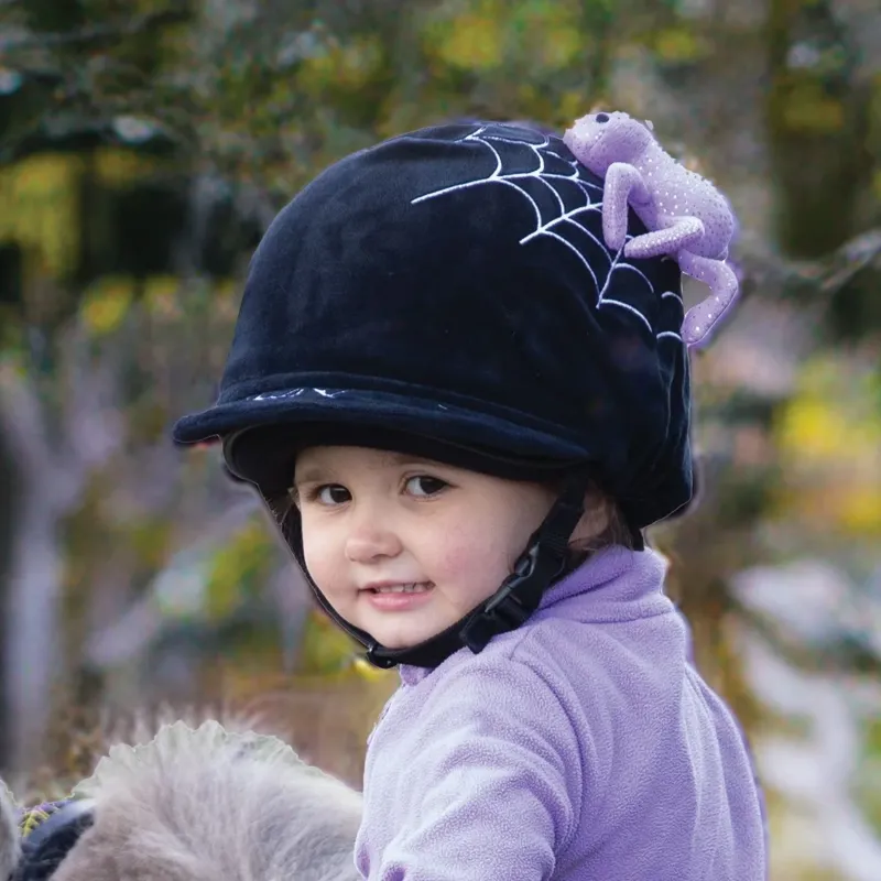 Equetech Spider Halloween Hat Silk - Black and Purple-2