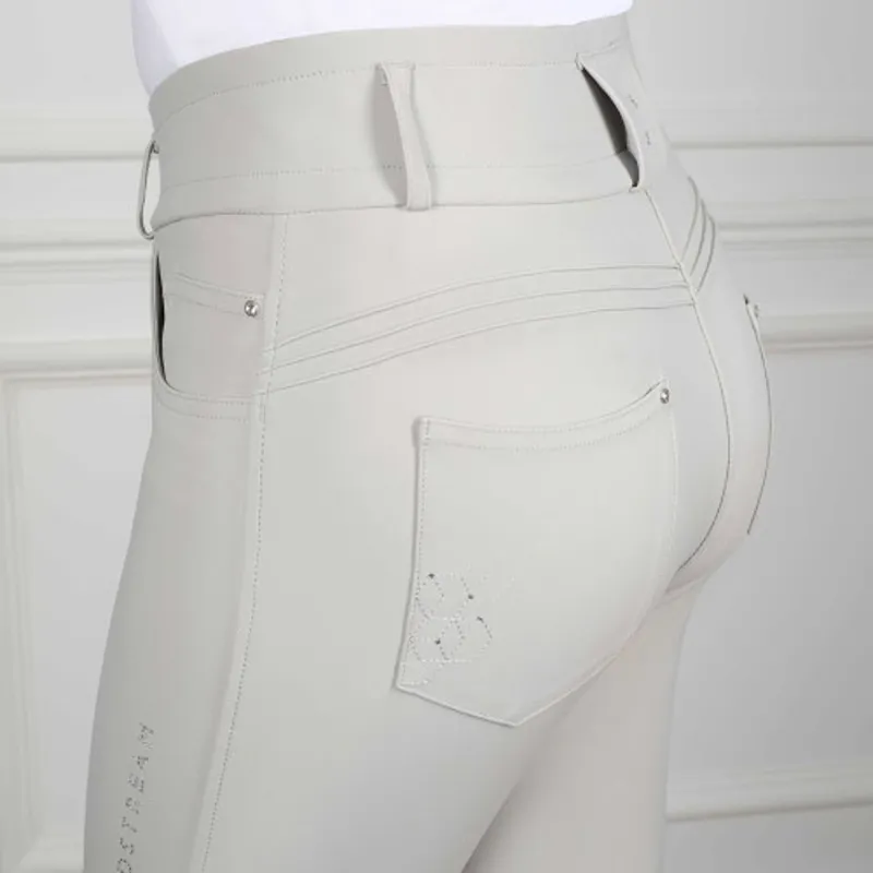 Coldstream Ledmore Diamante Breeches Ladies in Pearl Grey-4