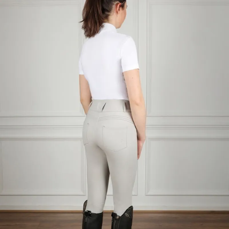 Coldstream Ledmore Diamante Breeches Ladies in Pearl Grey-3