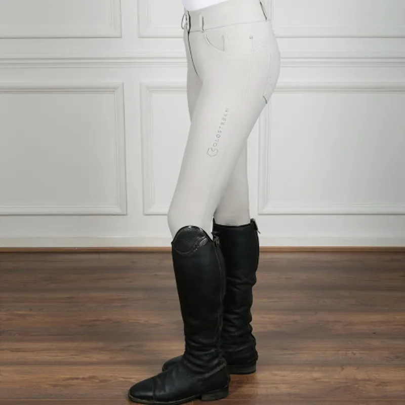 Coldstream Ledmore Diamante Breeches Ladies in Pearl Grey-2