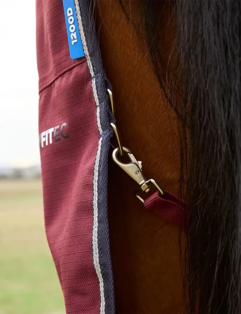 Weatherbeeta Comfitec Prelim Combo 0g Turnout Rug in Burgundy and Navy-8