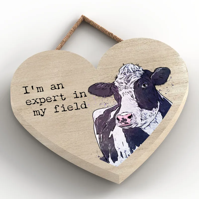 Platinum Cow Expert Small Heart Plaque