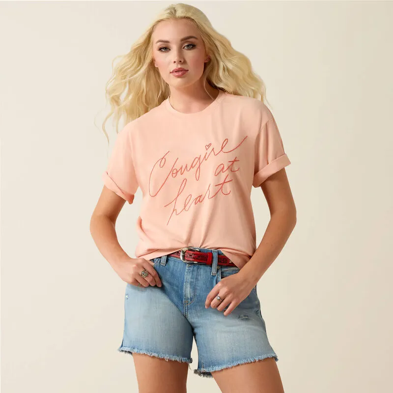 Ariat Cowgirl at Heart T-Shirt Ladies in Tropical Peach