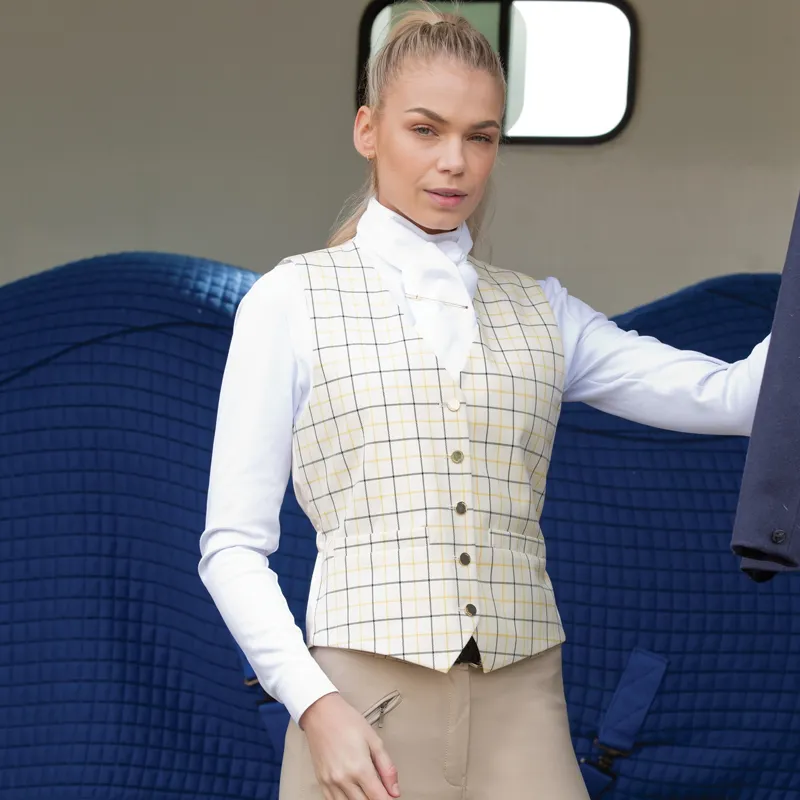 Equetech Tattersall Waistcoat in Yellow/Black Check-3