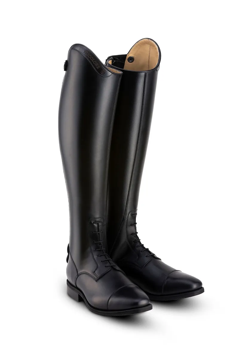 DeNiro Italo Laced Tall Riding Boots Short Height in Black-2