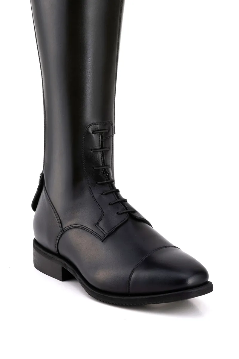 DeNiro Italo Laced Tall Riding Boots Short Height in Black-6