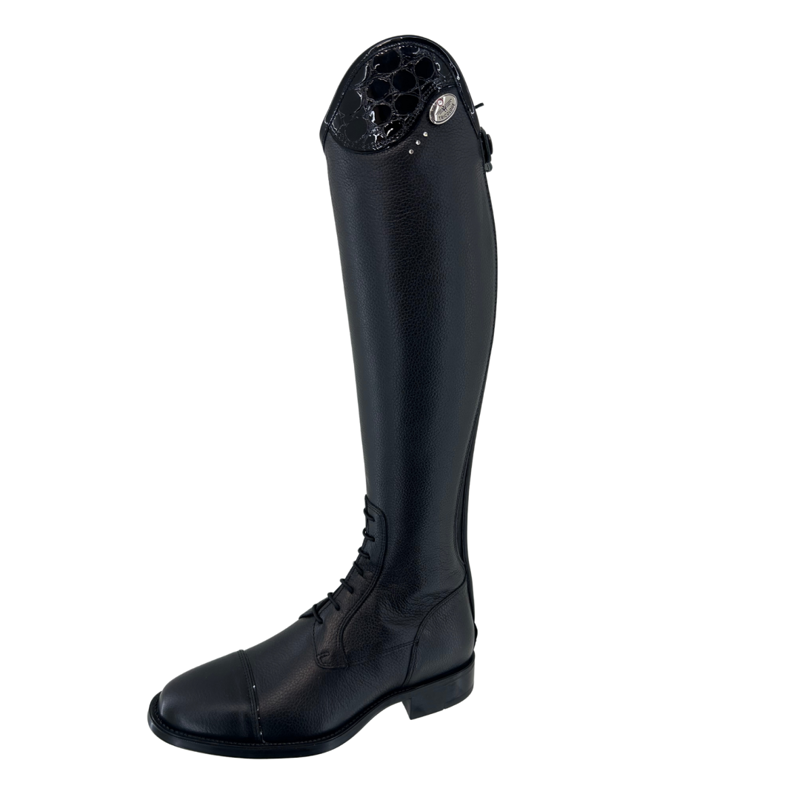 De Niro Salentino Tall Riding Boots in Lucidi Black