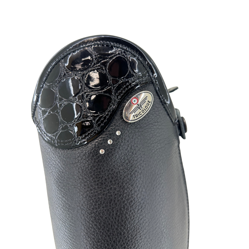 De Niro Salentino Tall Riding Boots in Lucidi Black-2