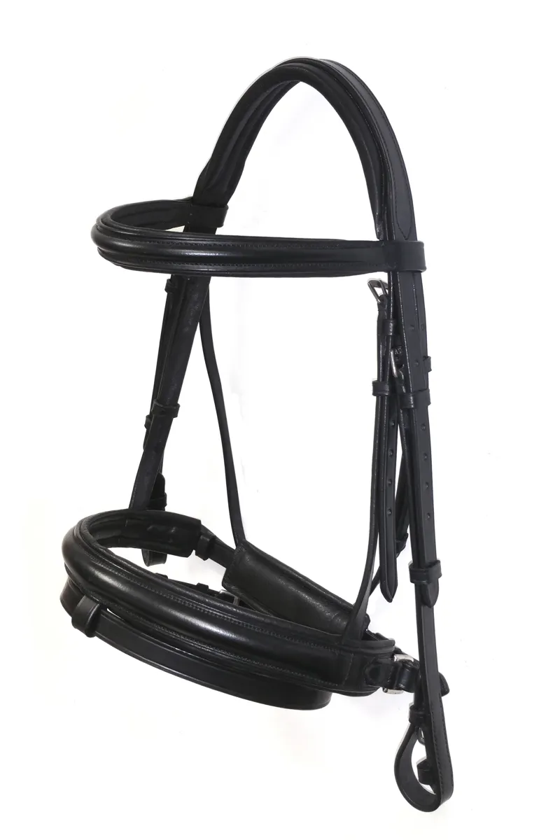 Ascot by Dever Comfort Dressage Bridle in Black -2
