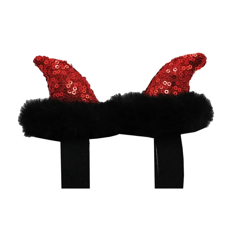 Equetech Too Hot Devil Halloween Bridle Horns in Red