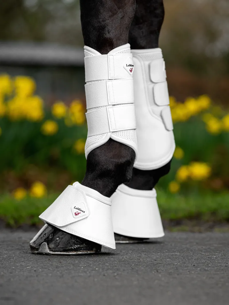 LeMieux WrapRound Leather Over Reach Boots in White-1