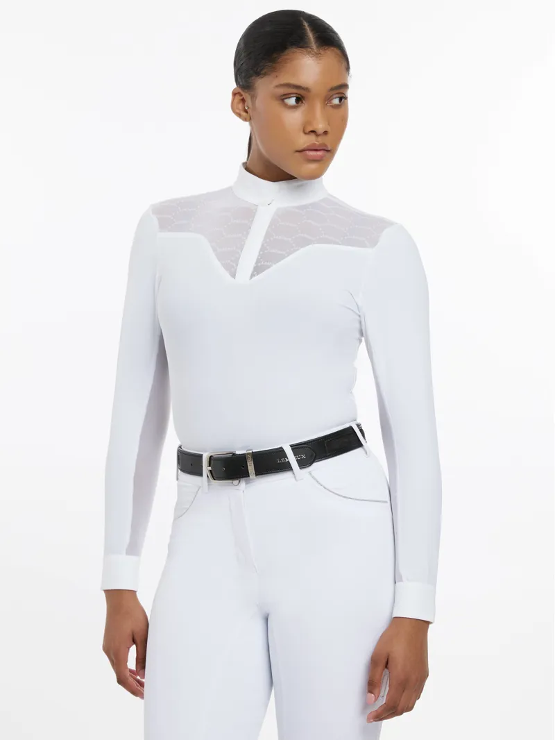 LeMieux Emily Long Sleeve Show Shirt Ladies in White