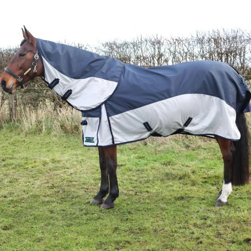 StormX Empra Aqua Shield Fly Rug - Navy and Silver-5