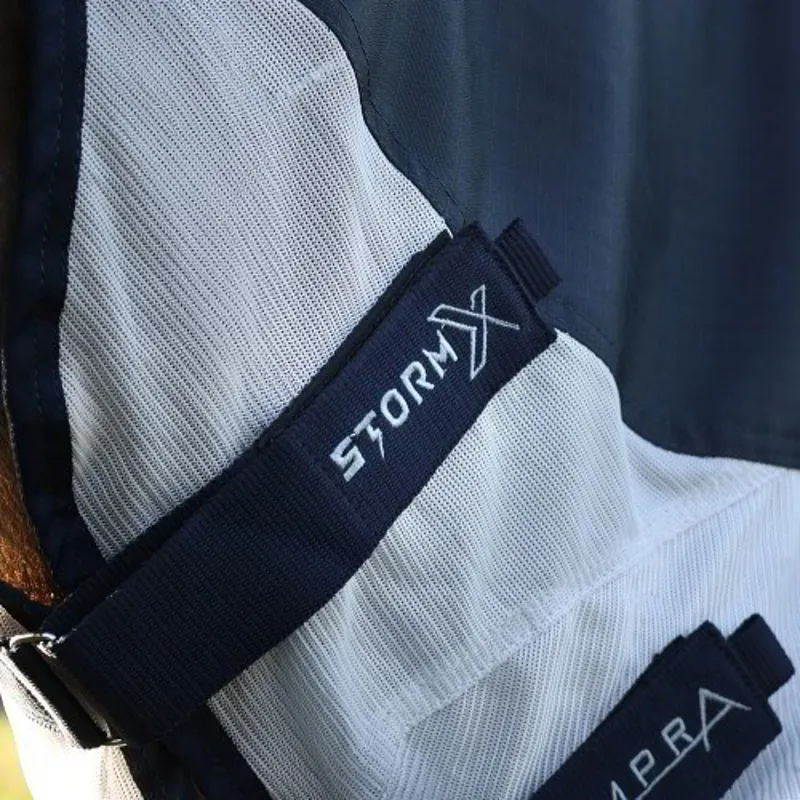 StormX Empra Aqua Shield Fly Rug - Navy and Silver-2