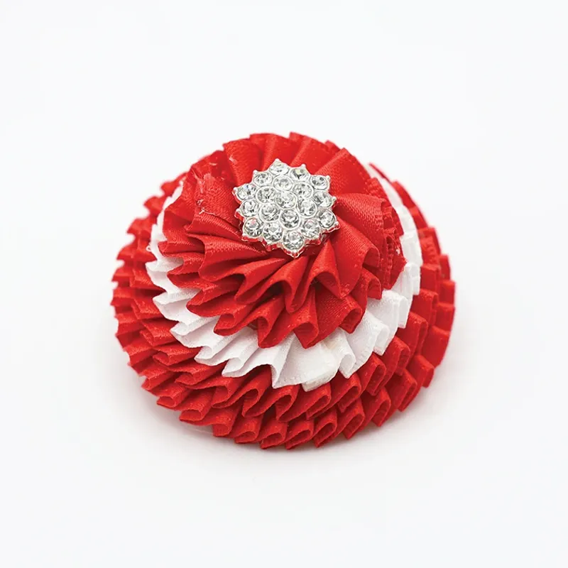 Equetech Carnation Rosette Button Hole in Red and White
