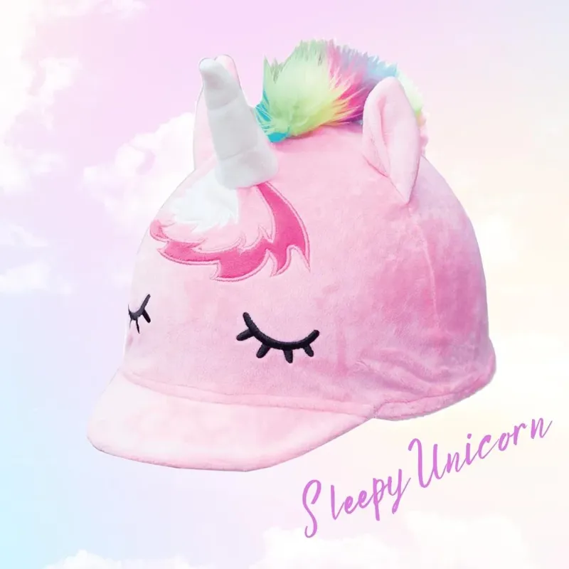 Equetech Childs Sleepy Unicorn Hat Silk in Pink-1
