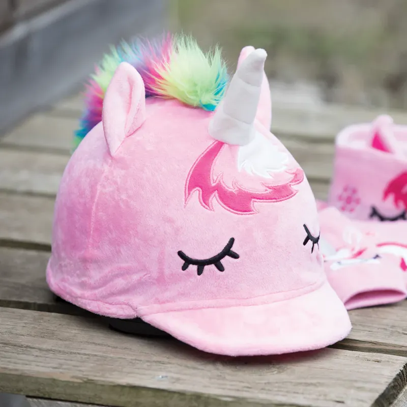 Equetech Childs Sleepy Unicorn Hat Silk in Pink-4