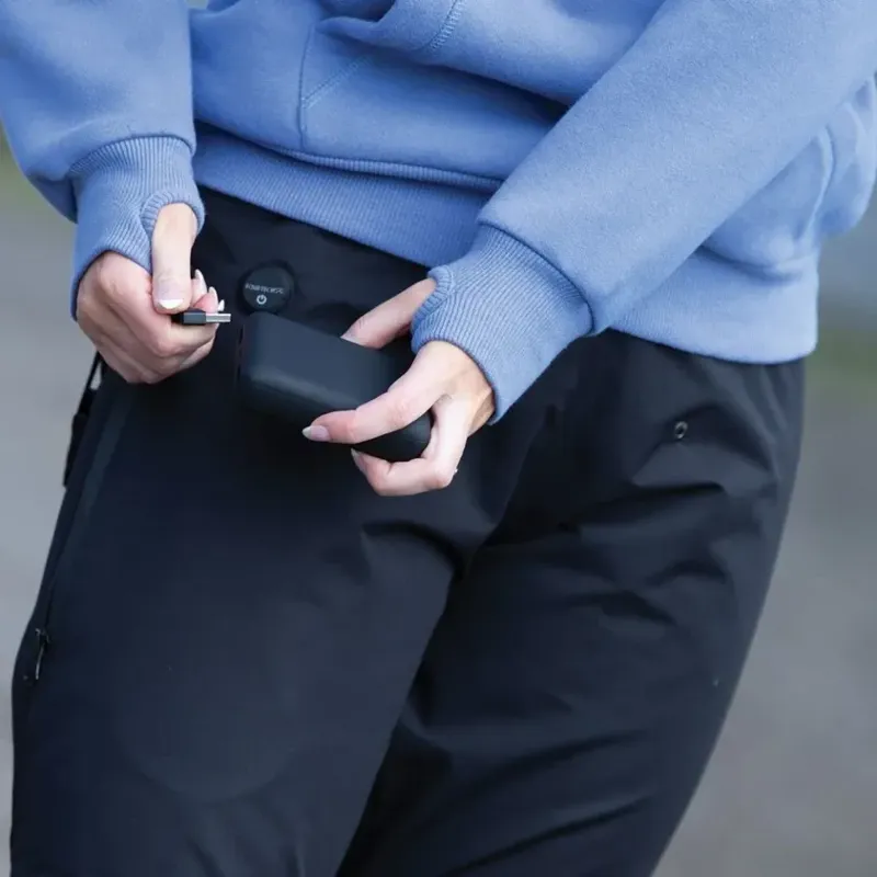 Equetech Inferno Heated Waterproof Over Breeches Ladies in Black-2