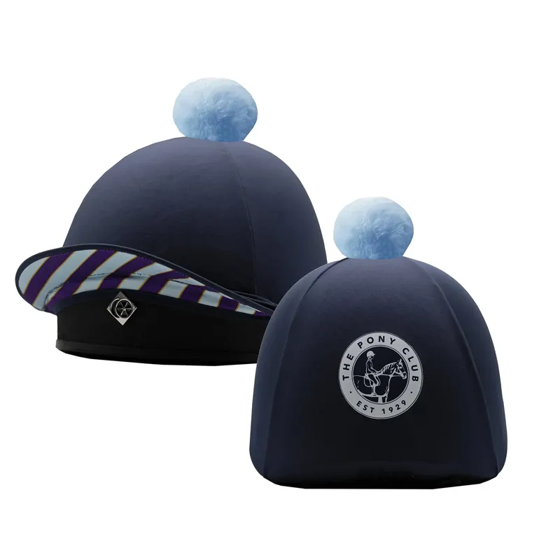 Equetech Junior Pony Club 2-In-1 Lycra Hat Silk in Navy