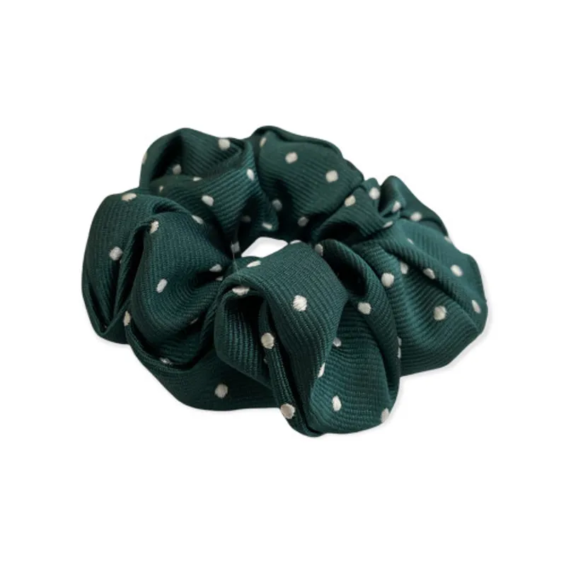 Equetech Hair Scrunchie in Bottle Green and White