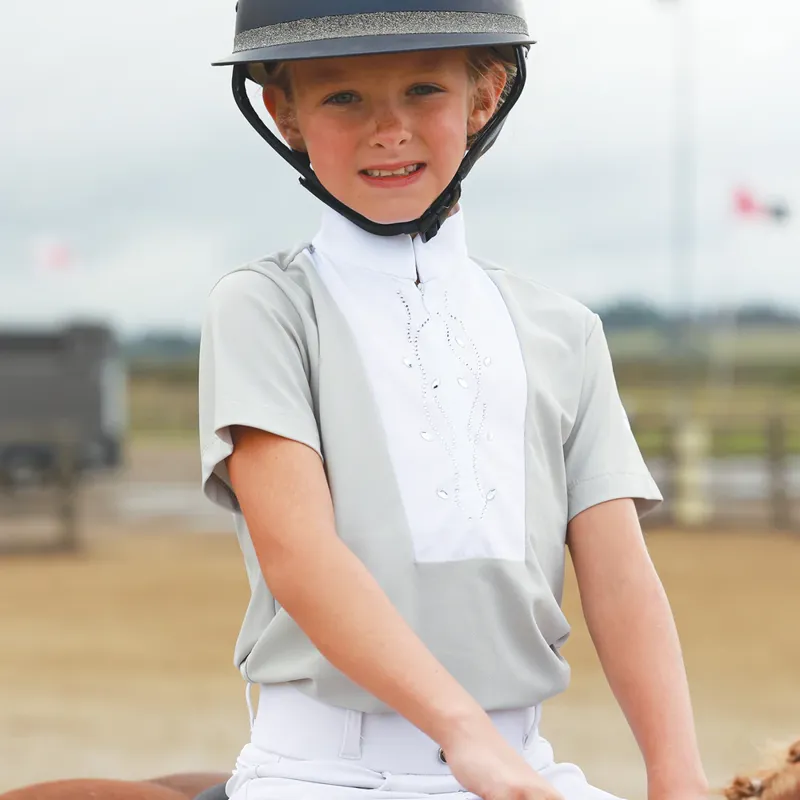 Equetech Virginia Competition Shirt Juniors in Grey-1