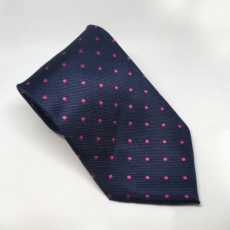 Equetech Polka Dot Adults Tie in Navy/Pink