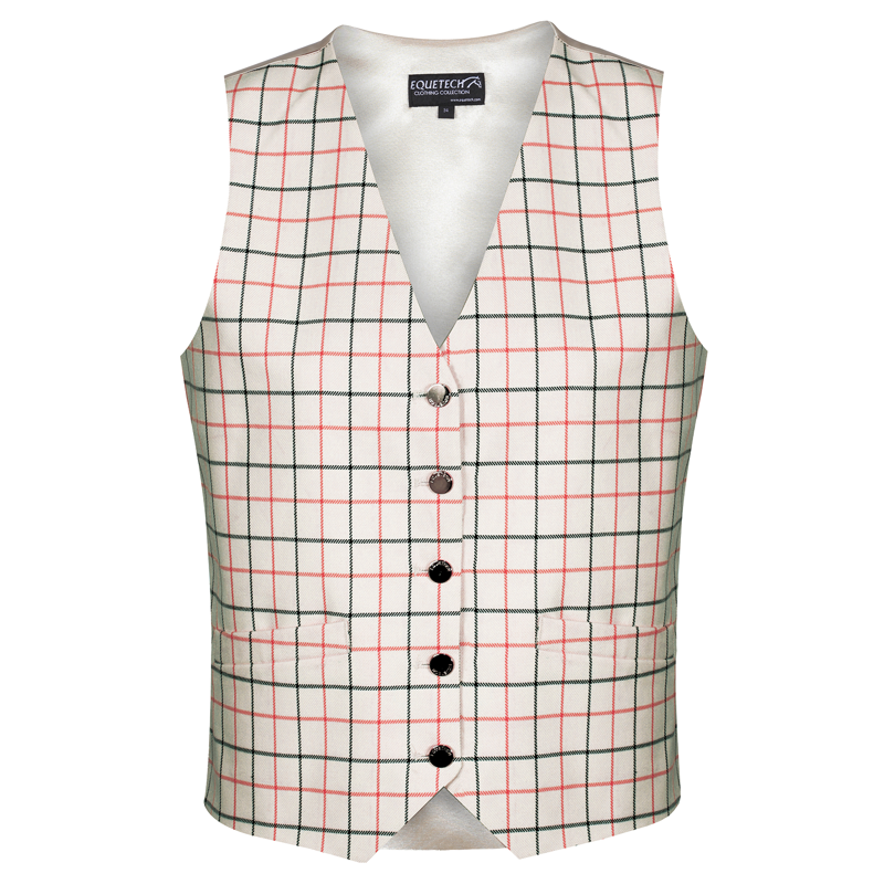 Equetech Tattersall Waistcoat in Red/Black Check Ladies