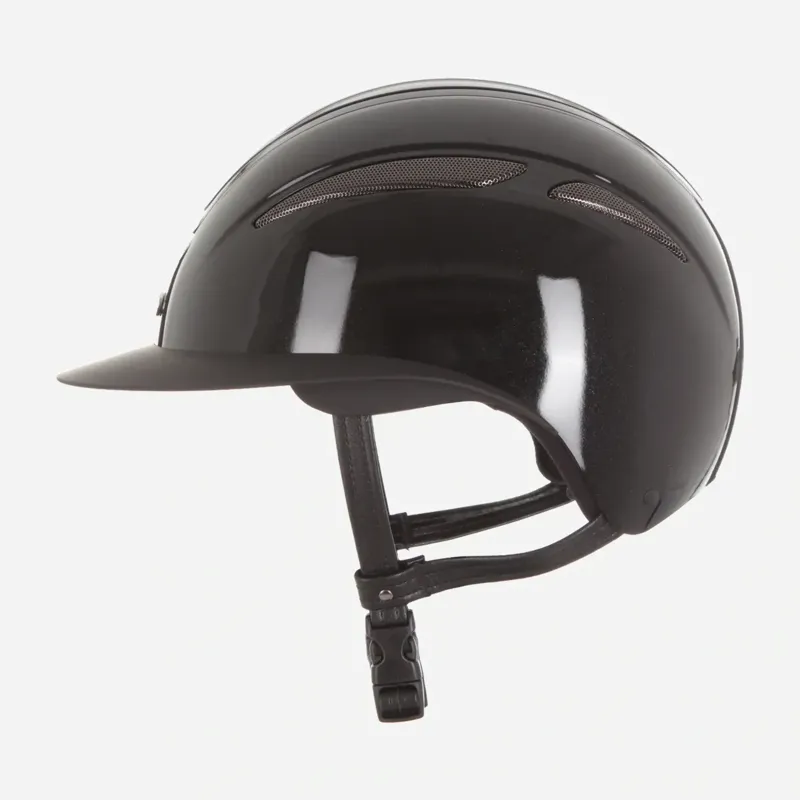 Evoke Callisto Wide Peak Riding Hat in Black Metallic and Gunmetal-4