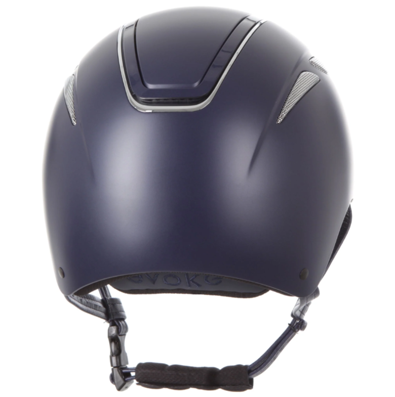 evoke Callisto Classic Peak Riding Hat in Navy and Chrome-3