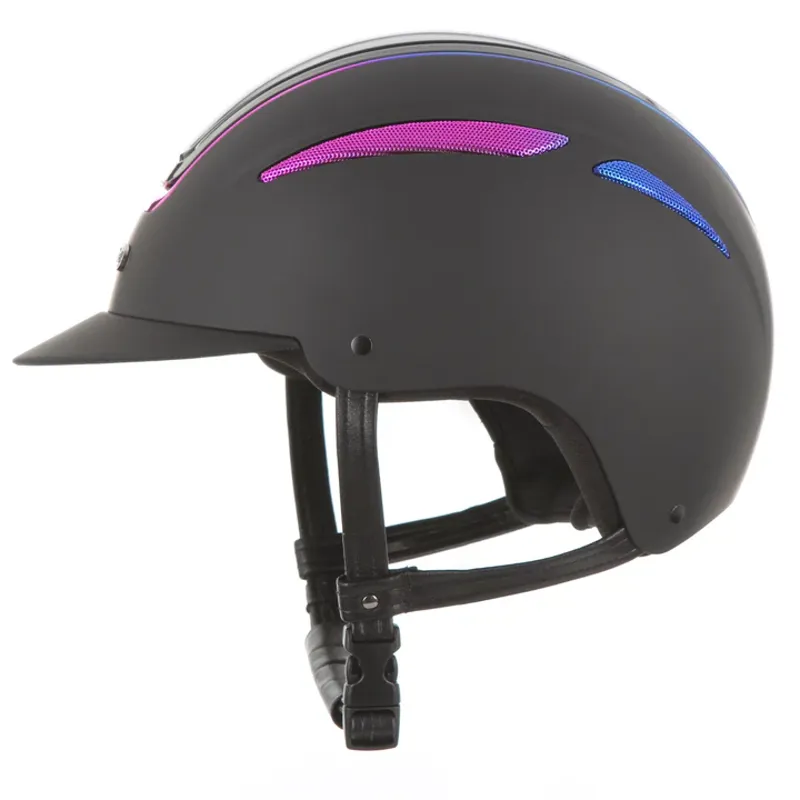 evoke Callisto Classic Peak Galaxy Riding Hat in Black-1