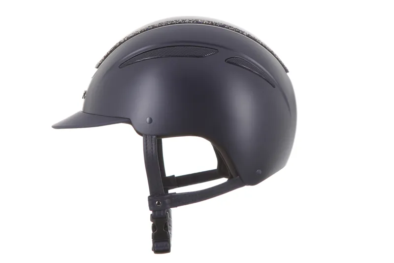 evoke Callisto Classic Peak Riding Hat in Navy with Navy Crystal Frame-5