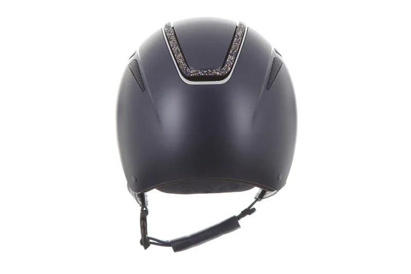 evoke Callisto Classic Peak Riding Hat in Navy with Navy Crystal Frame-3