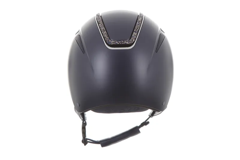 evoke Callisto Classic Peak Riding Hat in Navy with Navy Crystal Frame-2