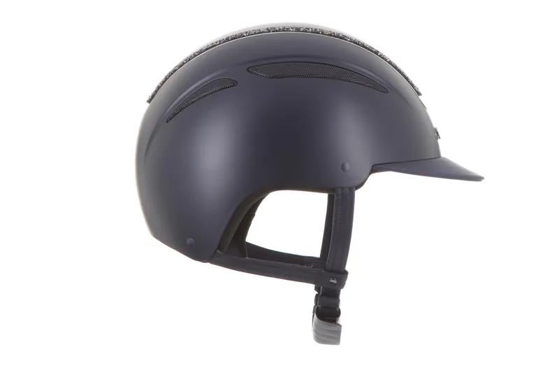 evoke Callisto Classic Peak Riding Hat in Navy with Navy Crystal Frame-3