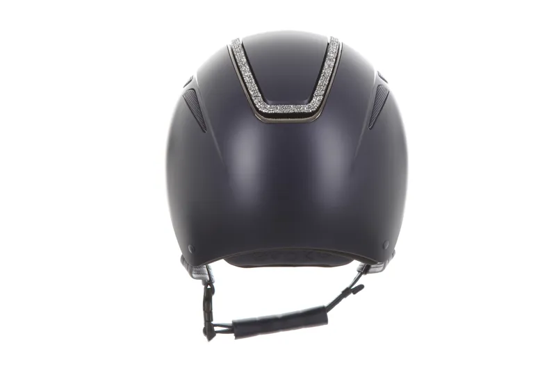 evoke Callisto Classic Peak Riding Hat in Navy with Silver Crystal Frame-5