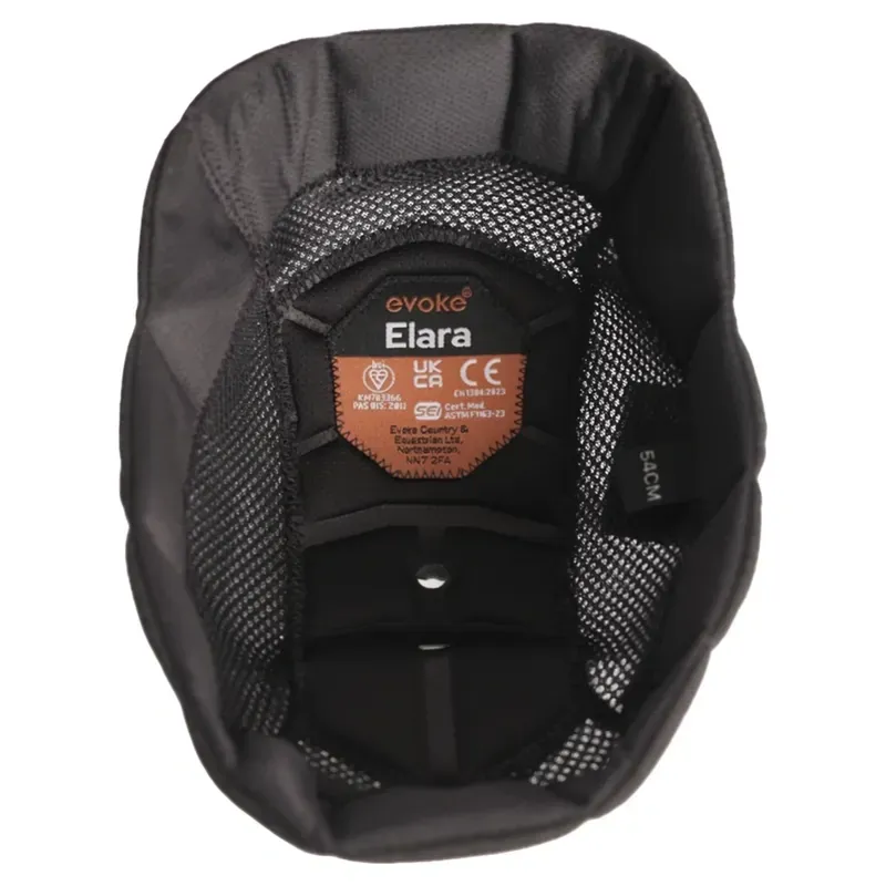 Evoke Elara Removable Padded Riding Hat Liner in Black