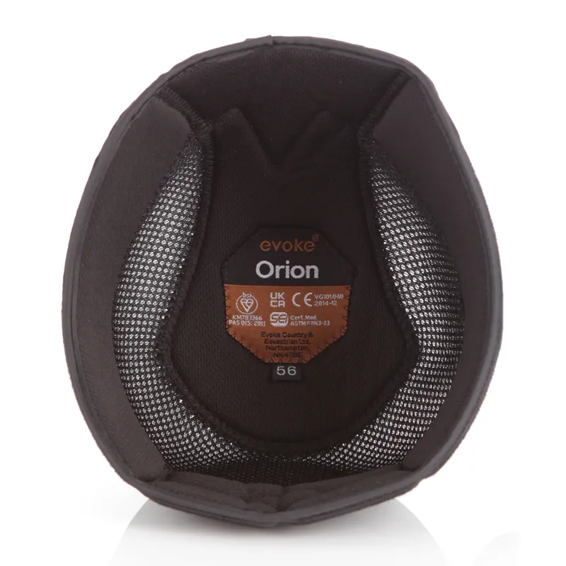 Orion Removable Crown Padded Helmet Liner in Black