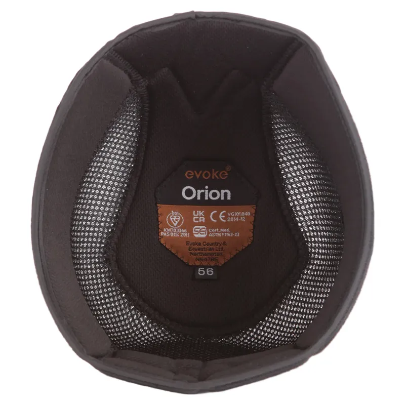 Evoke Orion Removable Padded Riding Hat Liner in Black