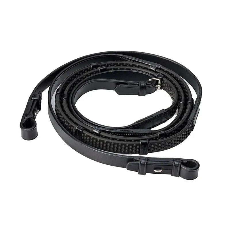 Fairfax Continental Rubber Reins in Black