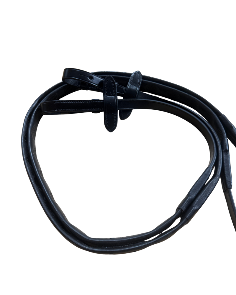 Fairfax Rubber Thumb Grip Reins in Black