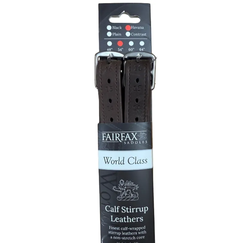 Fairfax World Class Calf Stirrup Leathers in Havana-2