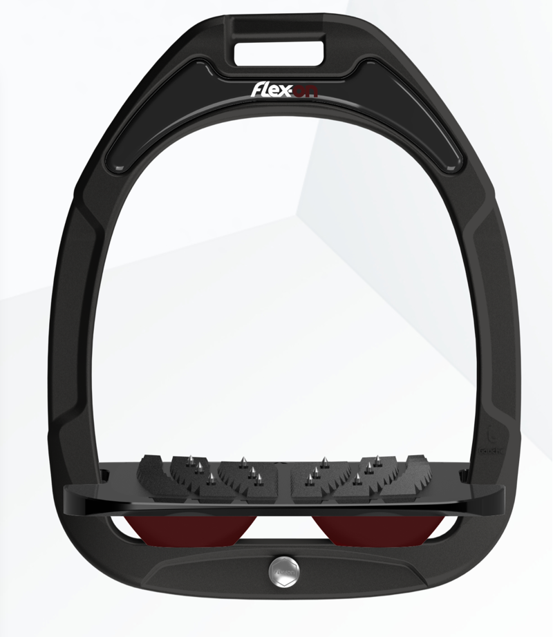 Flex-On Green Composite 2 Stirrups Inclined in Black/Black/Burgundy