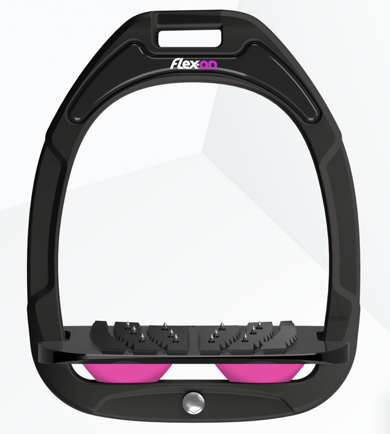 Flex-On Green Composite 2 Stirrups Inclined in Black/Black/Pink